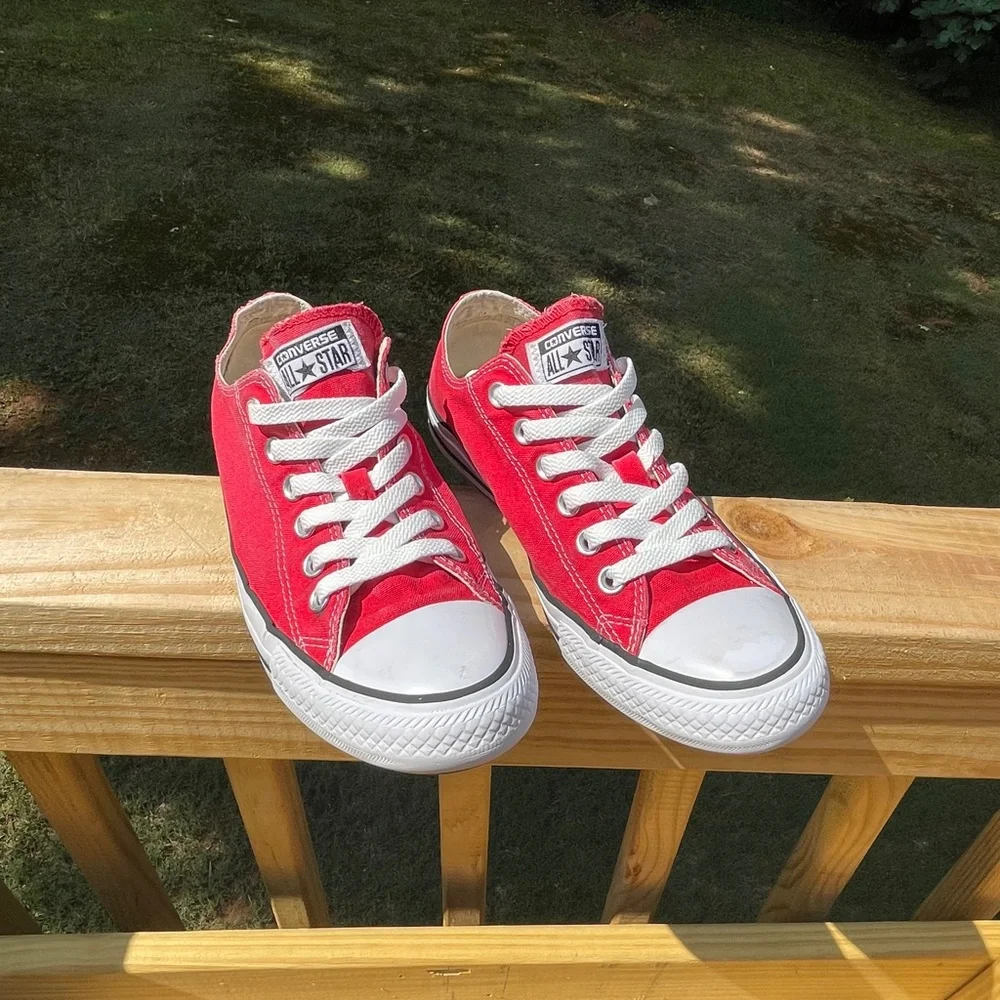 Converse Red Low-Top Canvas Sneakers - Picture 3 of 14